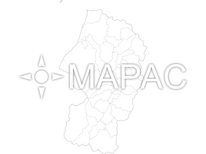 山形県の白地図