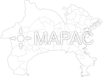 神奈川県の白地図