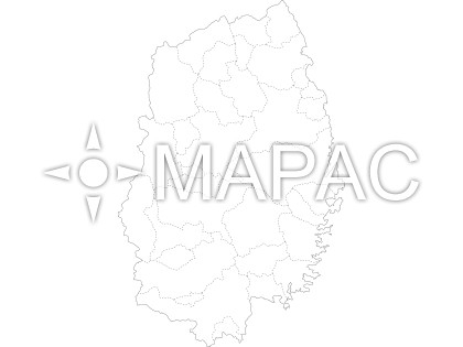 岩手県の白地図