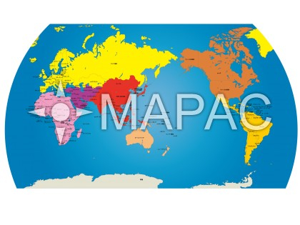 世界地図 vol.2 - 大陸別カラー