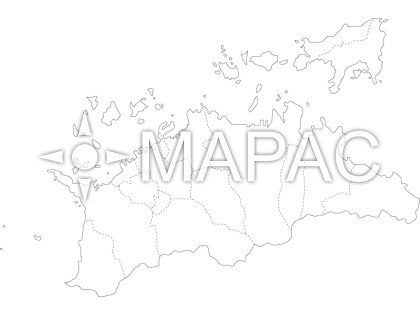 香川県の白地図