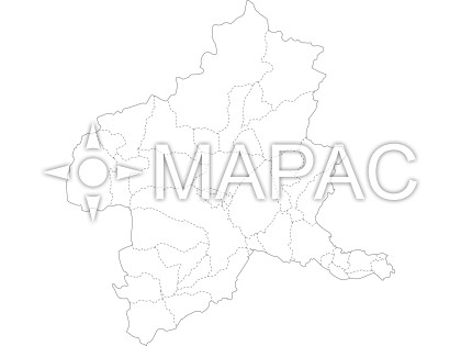 群馬県の白地図