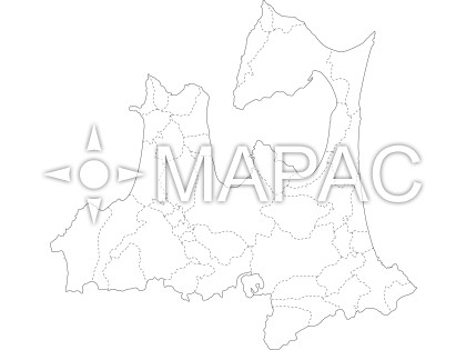 青森県の白地図
