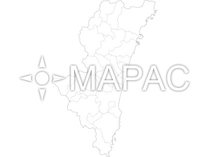 宮崎県の白地図