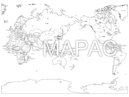 世界地図 Ver 5 白地図 国名入り ダウンロード 地図の無料素材 地図ac