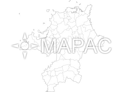 福岡県の白地図 ダウンロード 地図の無料素材 地図ac