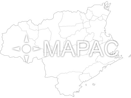 徳島県の白地図