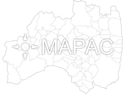 福島県の白地図