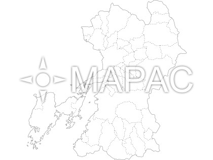 熊本県の白地図
