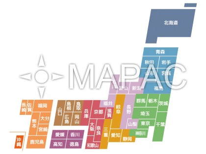 日本地図 - デザインマップ03