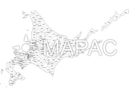 北海道の白地図 文字入り ダウンロード 地図の無料素材 地図ac