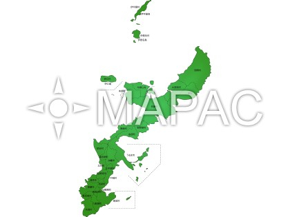 沖縄県 カラーマップ - 文字入り