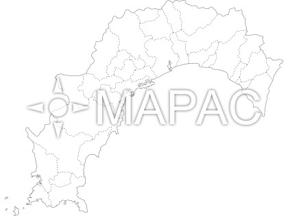 高知県の白地図