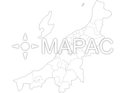 新潟県の白地図