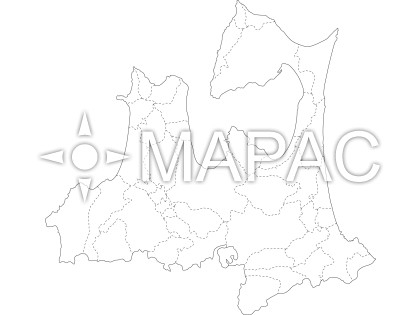青森県の白地図