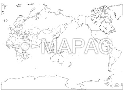 世界地図 ver.5 - 白地図