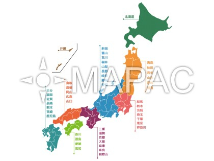 日本地図 - デザインマップ04