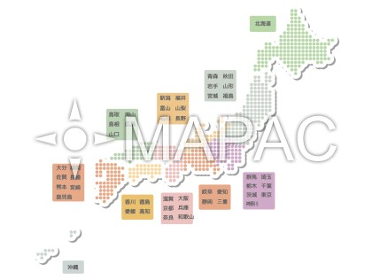 日本地図 - デザインマップ08